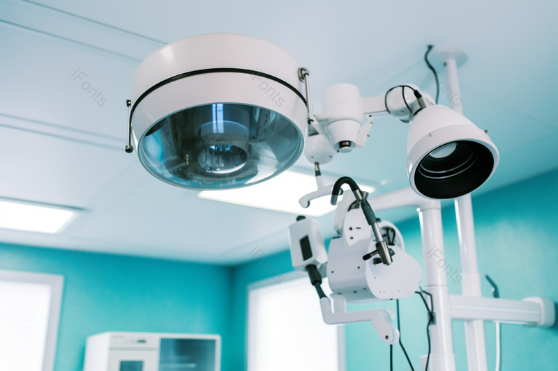 医院医疗设备蓝绿色墙面屋顶摄影图,高清,摄影图,摄影图片,图片大全,摄影图免费下载